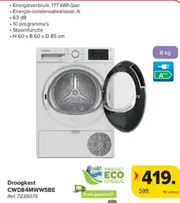 Carrefour Droogkast CWD84MWWSBE aanbieding