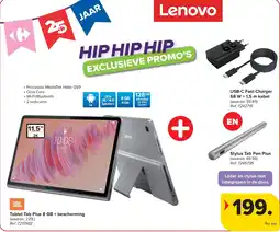 Carrefour Tablet Tab Plus 8 GB + bescherming + USB-C Fast Charger 68 W + 1,5 m kabel + Stylus Tab Pen Plus aanbieding