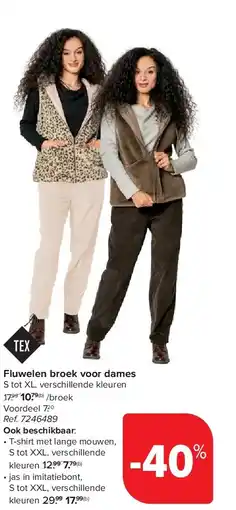 Carrefour Fluwelen broek voor dames aanbieding