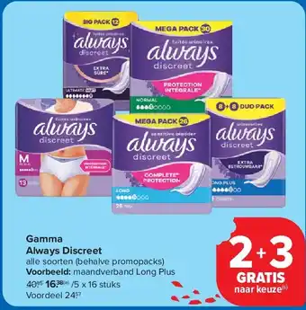 Carrefour Gamma Always Discreet aanbieding