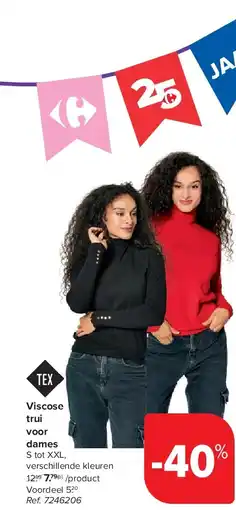 Carrefour Viscose trui voor dames aanbieding