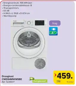 Carrefour Droogkast CWD94MWWSBE aanbieding