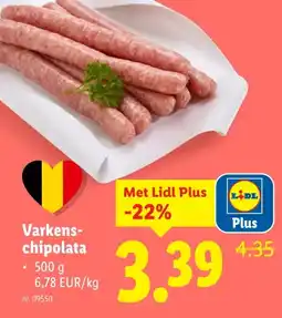 Lidl Varkens-chipolata aanbieding