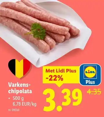 Lidl Varkens-chipolata aanbieding