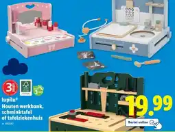 Lidl lupilu Houten werkbank, schminktafel of tafelziekenhuis aanbieding