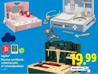 Lidl lupilu Houten werkbank, schminktafel of tafelziekenhuis aanbieding