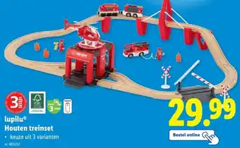 Lidl lupilu Houten treinset aanbieding