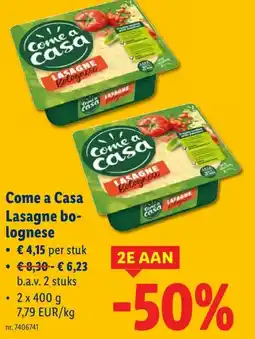 Lidl Come a Casa Lasagne bo- lognese aanbieding