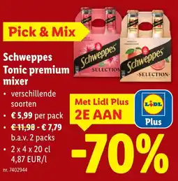 Lidl Schweppes Tonic premium mixer aanbieding