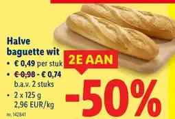 Lidl Halve baguette wit aanbieding
