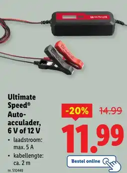 Lidl Ultimate Speed Auto- acculader, 6 V of 12 V aanbieding