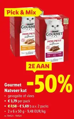 Lidl Gourmet Natvoer kat aanbieding