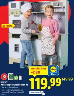 Lidl lupilu Houten speelgoedkeuken XL aanbieding