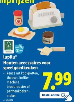 Lidl lupilu Houten accessoires voor speelgoedkeuken aanbieding