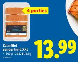 Lidl Zalmfilet zonder huid XXL aanbieding