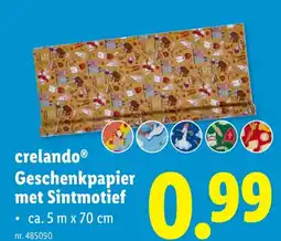 Lidl crelandoⓇ Geschenkpapier met Sintmotief aanbieding