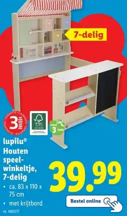 Lidl lupiluⓇ Houten speel- winkeltje, 7-delig aanbieding