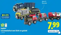 Lidl lupiluⓇ Locomotiefset met licht en geluid aanbieding