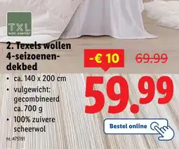 Lidl Texels wollen 4-seizoenen- dekbed aanbieding