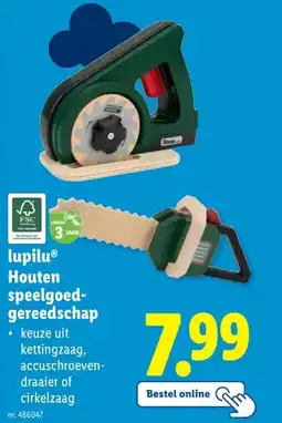 Lidl lupilu Houten speelgoed- gereedschap aanbieding