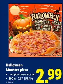 Lidl Halloween Monster pizza aanbieding