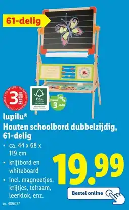 Lidl lupilu Houten schoolbord dubbelzijdig, 61-delig aanbieding
