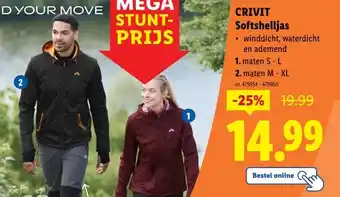 Lidl CRIVIT Softshelljas aanbieding