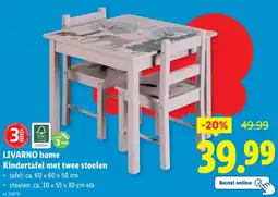 Lidl LIVARNO home Kindertafel met twee stoelen aanbieding