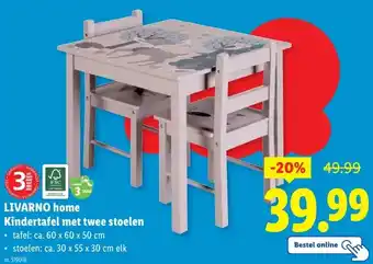 Lidl LIVARNO home Kindertafel met twee stoelen aanbieding