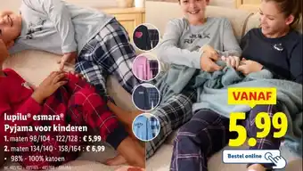 Lidl lupiluⓇ esmaraⓇ Pyjama voor kinderen aanbieding