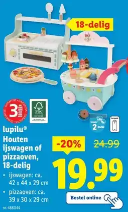 Lidl lupilu Houten ijswagen of pizzaoven, 18-delig aanbieding