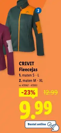 Lidl CRIVIT Fleecejas aanbieding