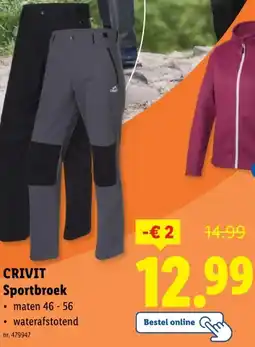 Lidl CRIVIT Sportbroek aanbieding