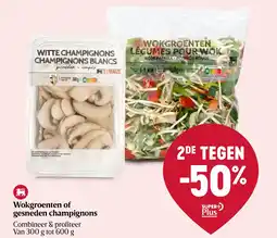 Delhaize Wokgroenten of gesneden champignons aanbieding