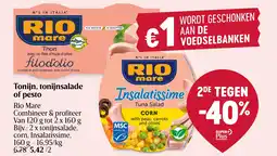 Delhaize Tonijn, tonijnsalade of pesto aanbieding