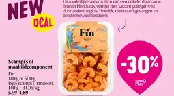 Delhaize Scampi’s of maaltijdcomponent aanbieding