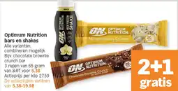 Albert Heijn Optimum Nutrition bars en shakes aanbieding
