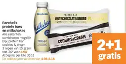 Albert Heijn Barebells protein bars en milkshakes aanbieding