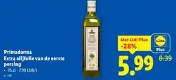 Lidl Primadonna Extra olijfolie van de eerste persing aanbieding