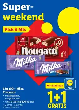 Lidl Côte d'Or - Milka Chocolade aanbieding