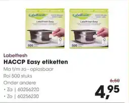 Hanos Labelfresh haccp easy etiketten aanbieding
