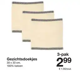 Zeeman Gezichtsdoekjes aanbieding