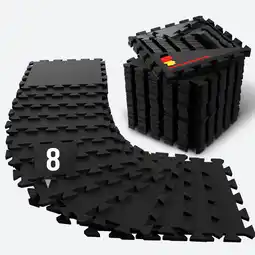 Decathlon Fitness vloermat – zware rubbermat – puzzelmat set van 8 stukken aanbieding