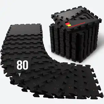 Decathlon Rubberen Beschermmat Fitnessvloer – Set van 40 Puzzeltegels aanbieding