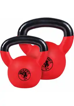 Decathlon Kettlebell - Gietijzer - Vinyl - Gewicht - Rood - 12 en 16 kg aanbieding