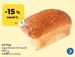 Bio Planet De Trog tijgerbrood met spelt aanbieding