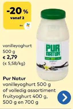 Bio Planet Pur Natur vanilleyoghurt aanbieding