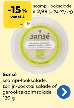 Bio Planet Sansé scampi-looksalade, tonijn-cocktailsalade of gerookte-zalmsalade aanbieding