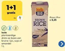 Bio Planet Isola plantaardige drink op basis van bruine rijst, soja of amandel aanbieding