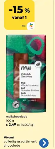 Bio Planet Vivani melkchocolade aanbieding